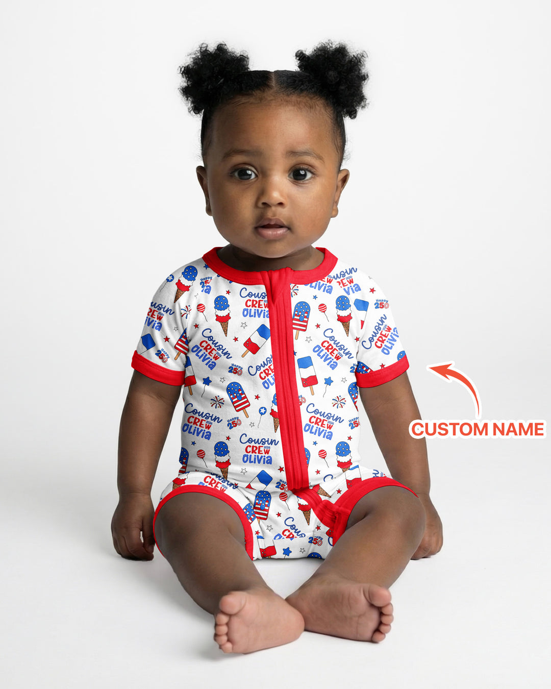 Plantilla PERSONALIZADA de Bambú Pijama Corto con Cremallera