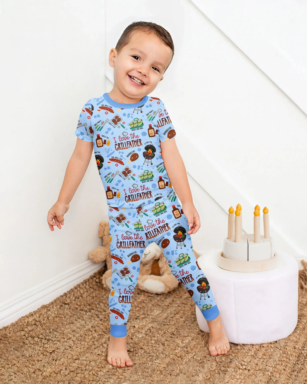 The Grill Father Family Matching Bamboo Two Piece Short Sleeve Pajama Set