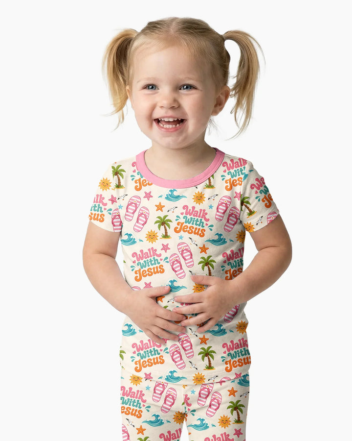 Zweiteiliges, kurzärmliges Pyjama-Set mit Marienkäfern