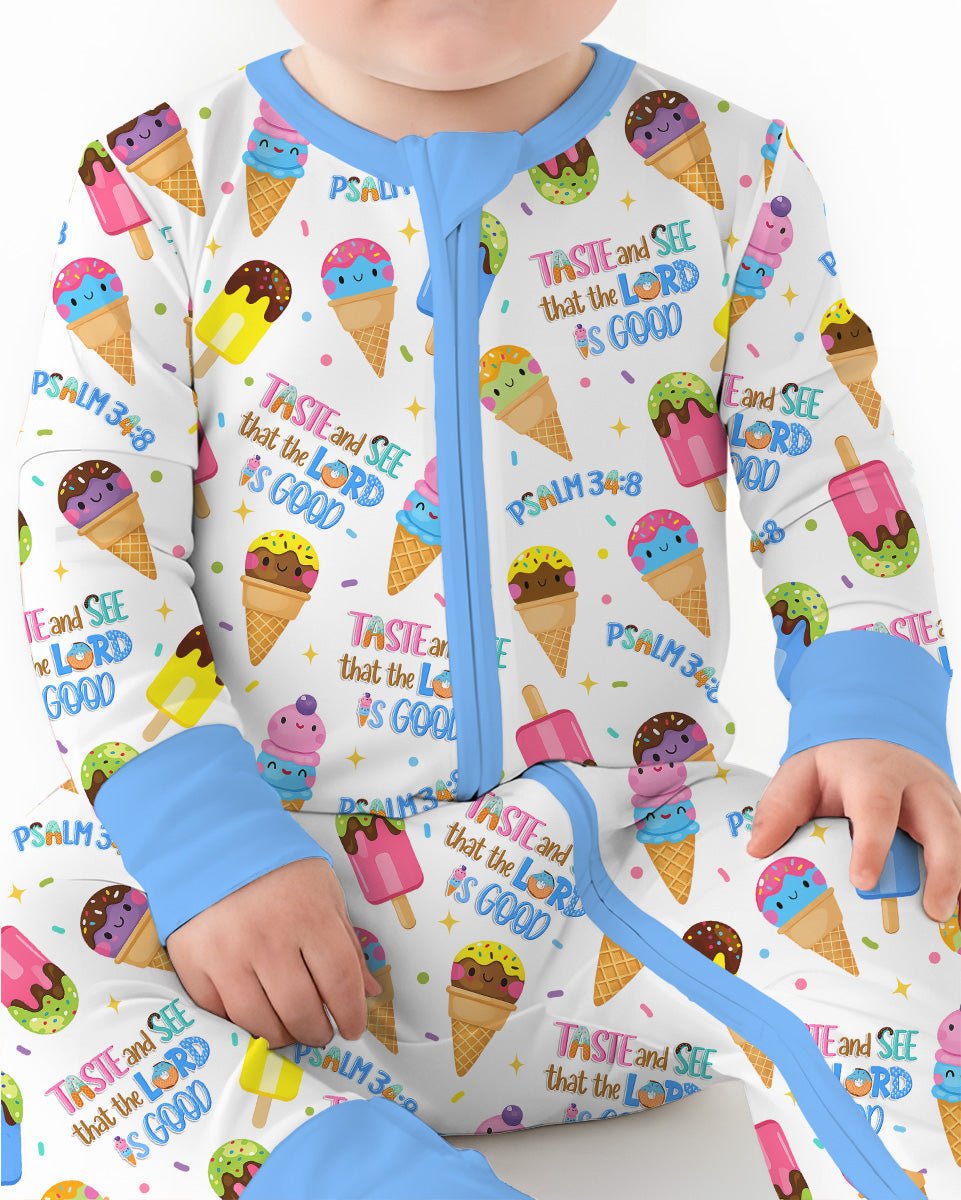Jesus Summer Ice Cream Taste and See That The Lord Is Good Bamboo Convertible Zippy