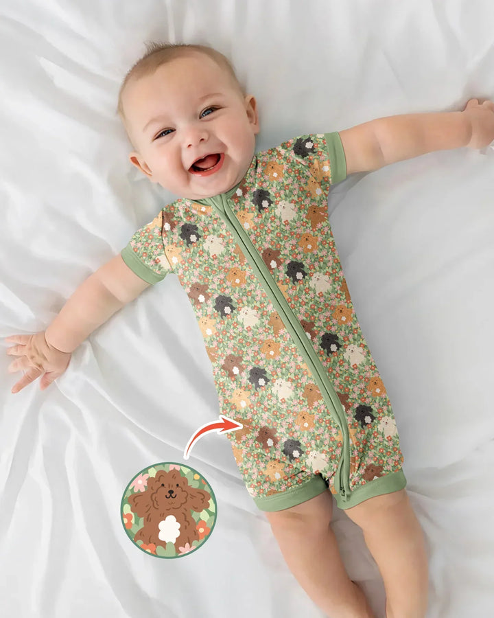 Puppy Garden Family Matching Bamboo Shorty Zippy