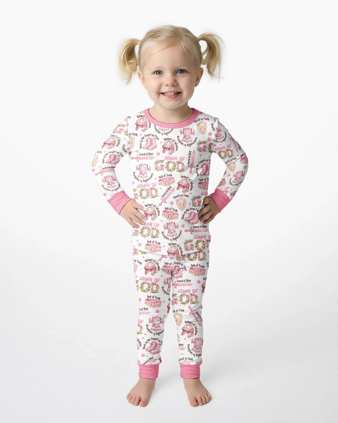 Put On The Full Armor Of God Bamboo Two Piece Long Sleeve Pajama Set