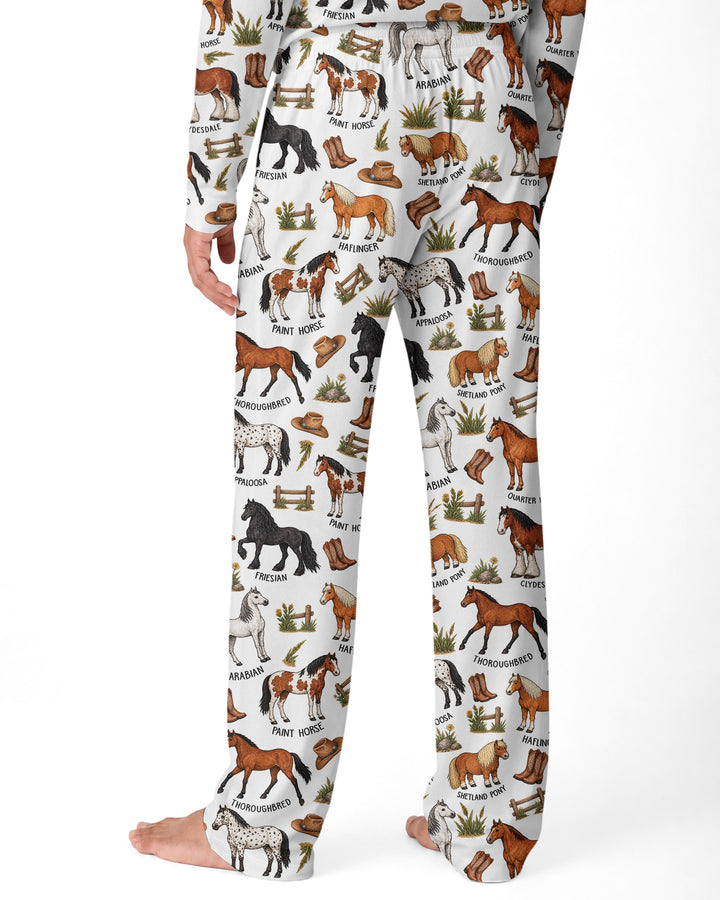 Types Of Horses Bamboo Men's Pajama Set
