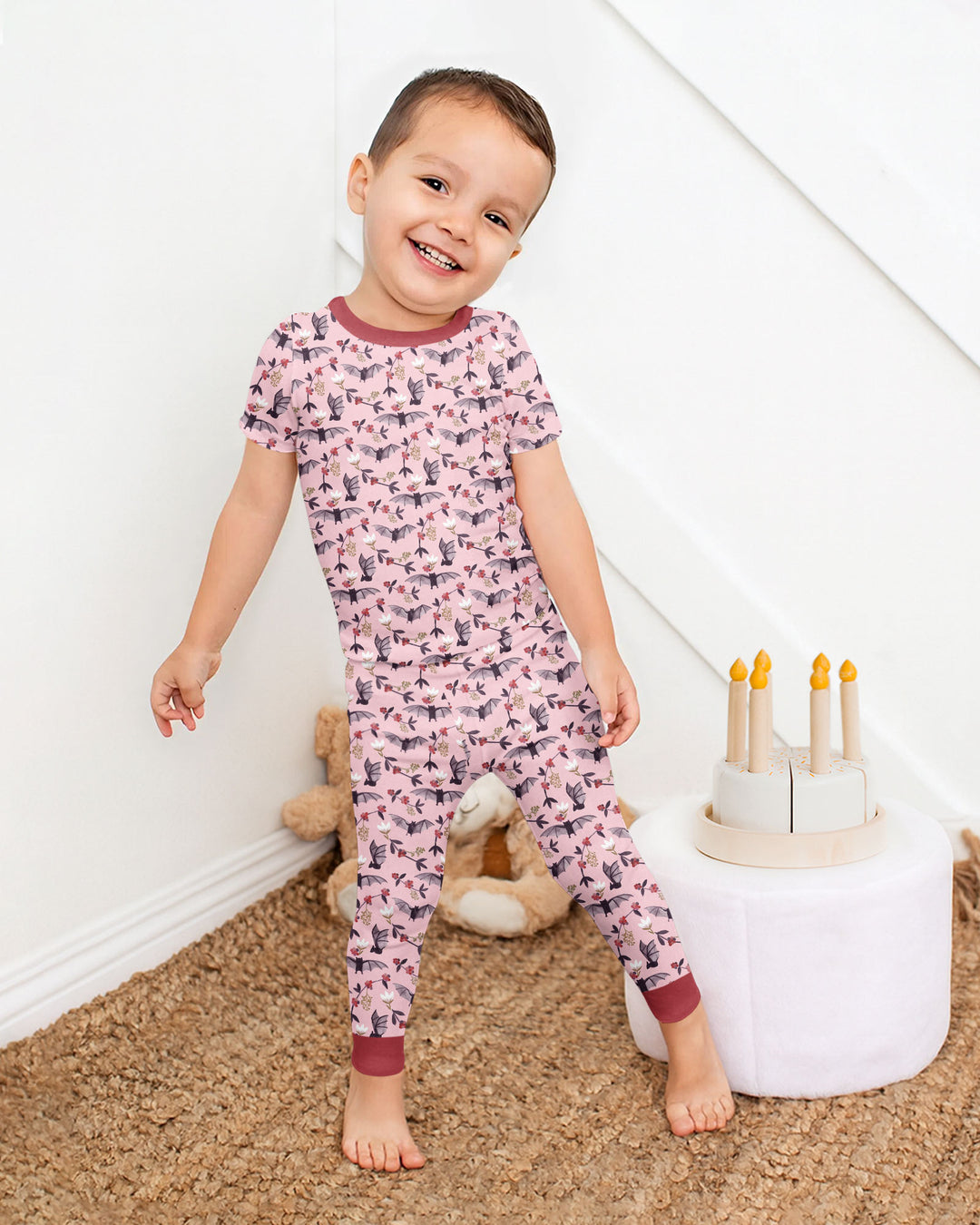 Fruit Bats Bamboo Two Piece Short Sleeve Pajama Set