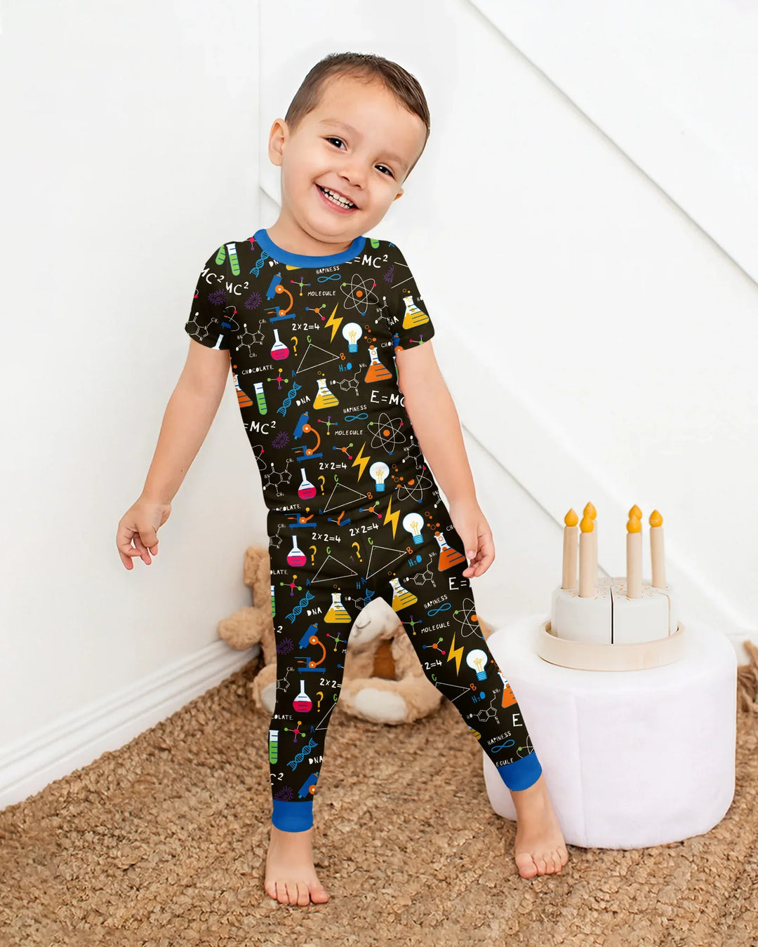 Science Explorer Family Matching Bamboo Two Piece Short Sleeve Pajama Set