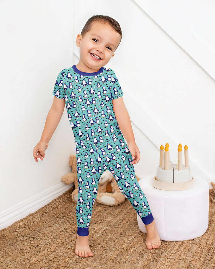 Penguin Hockey Bamboo Two Piece Short Sleeve Pajama Set