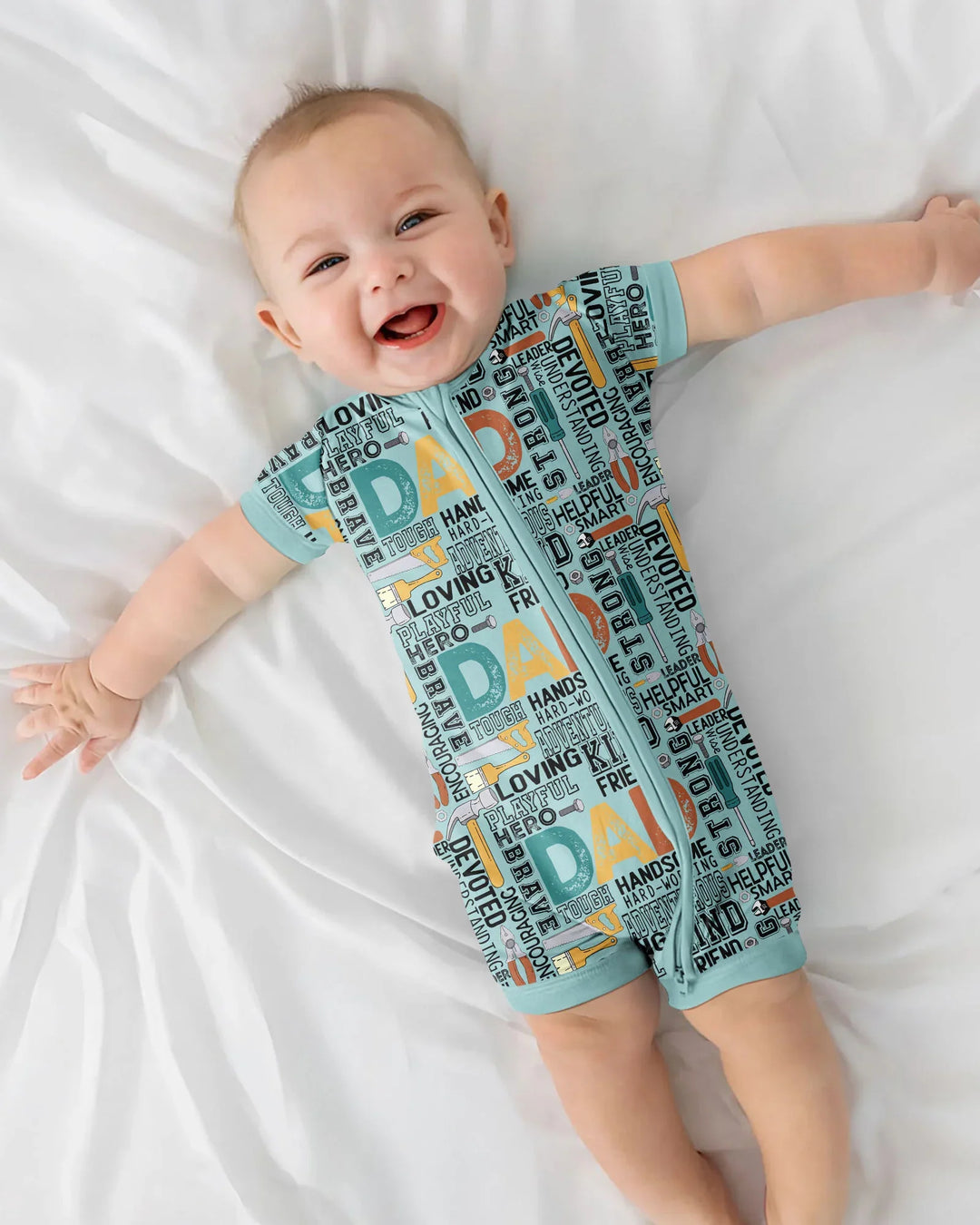 Dad Word Collage Bamboo Shorty Zippy