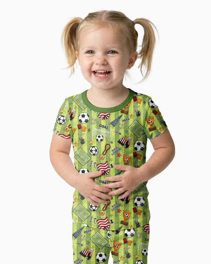 Conjunto de pijama de dos piezas de manga corta de bambú