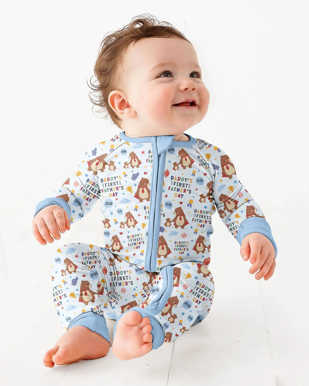 First Father's Day Daddy Bear Family Matching Bamboo Convertible Zippy