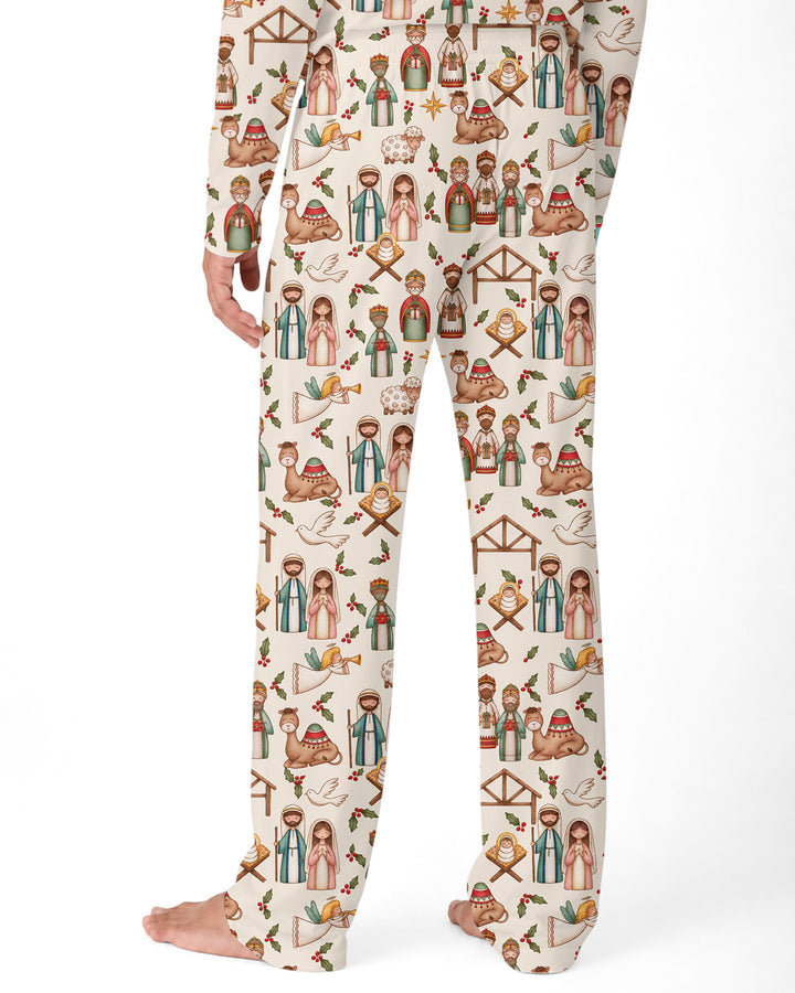Holy Night Nativity Bamboo Men's Pajama Set