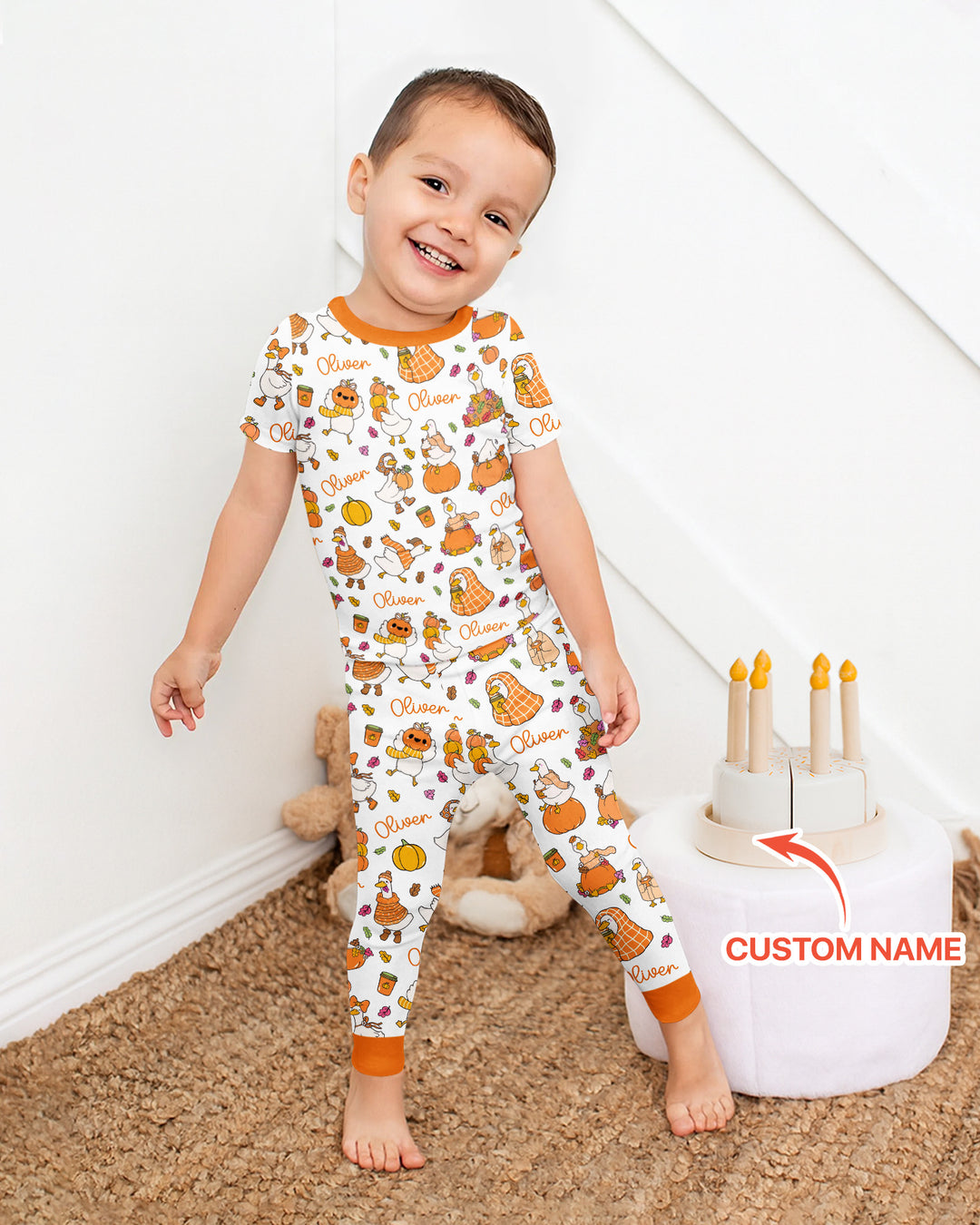 Fall Silly Goose Bamboo Two Piece Short Sleeve Pajama Set