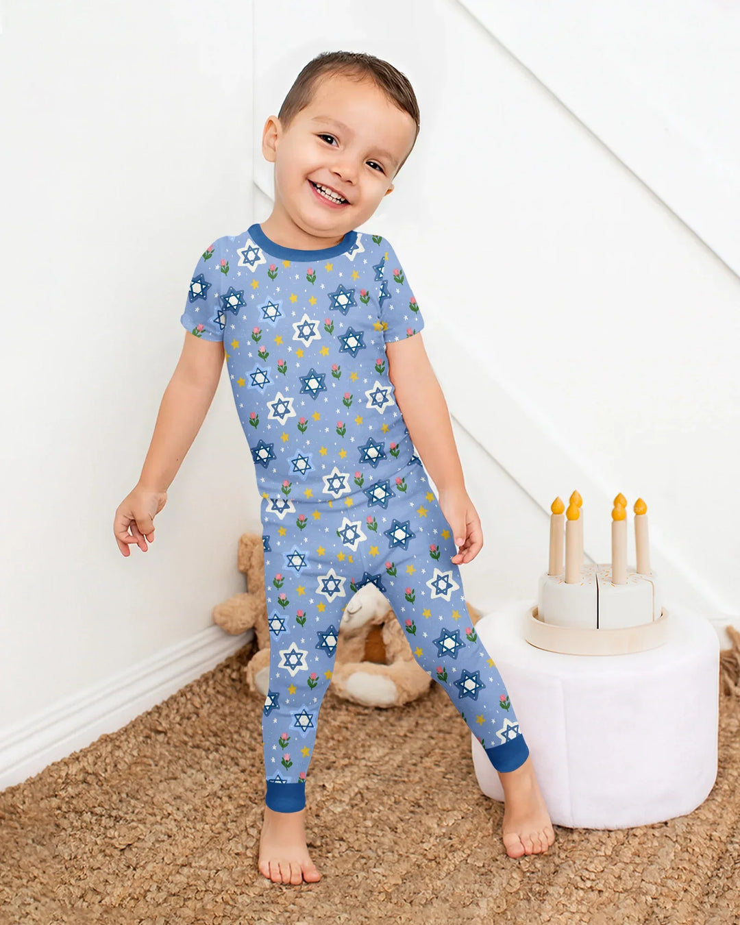 Starry Bloom Blessings Family Matching Bamboo Two Piece Short Sleeve Pajama Set
