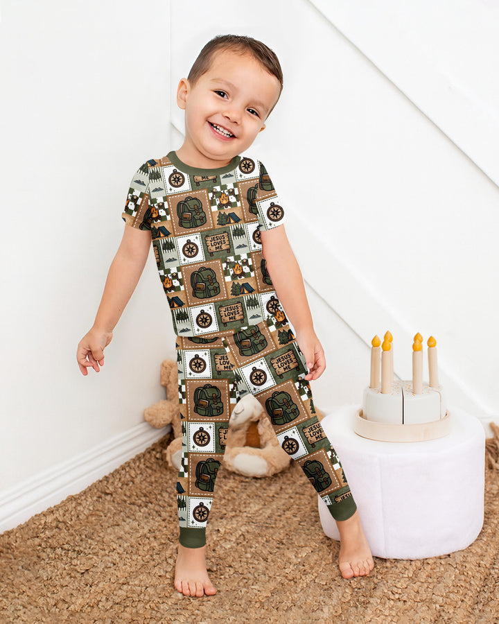 Zweiteiliges, kurzärmliges Pyjama-Set mit Marienkäfern