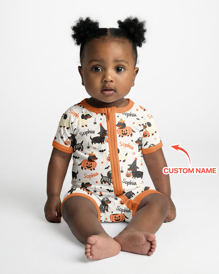Orange and Black Dachshund Bamboo Shorty Zippy