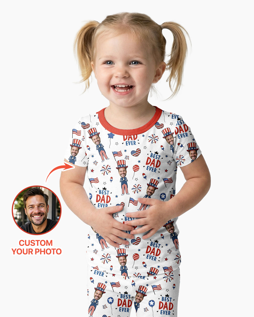 Zweiteiliges, kurzärmliges Pyjama-Set mit Marienkäfern