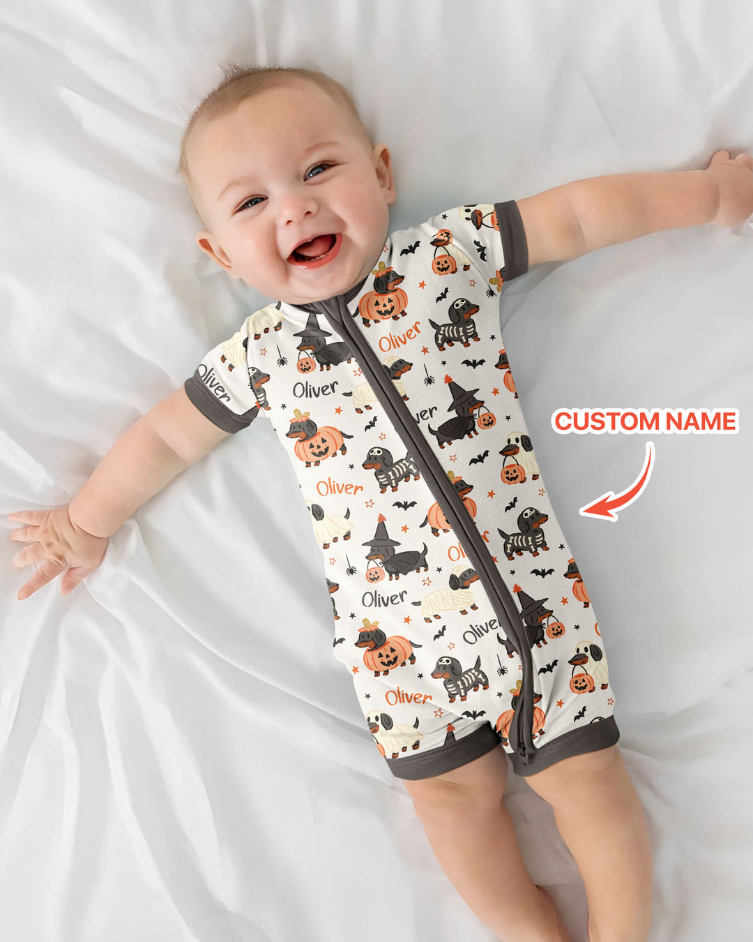 Orange and Black Dachshund Bamboo Shorty Zippy