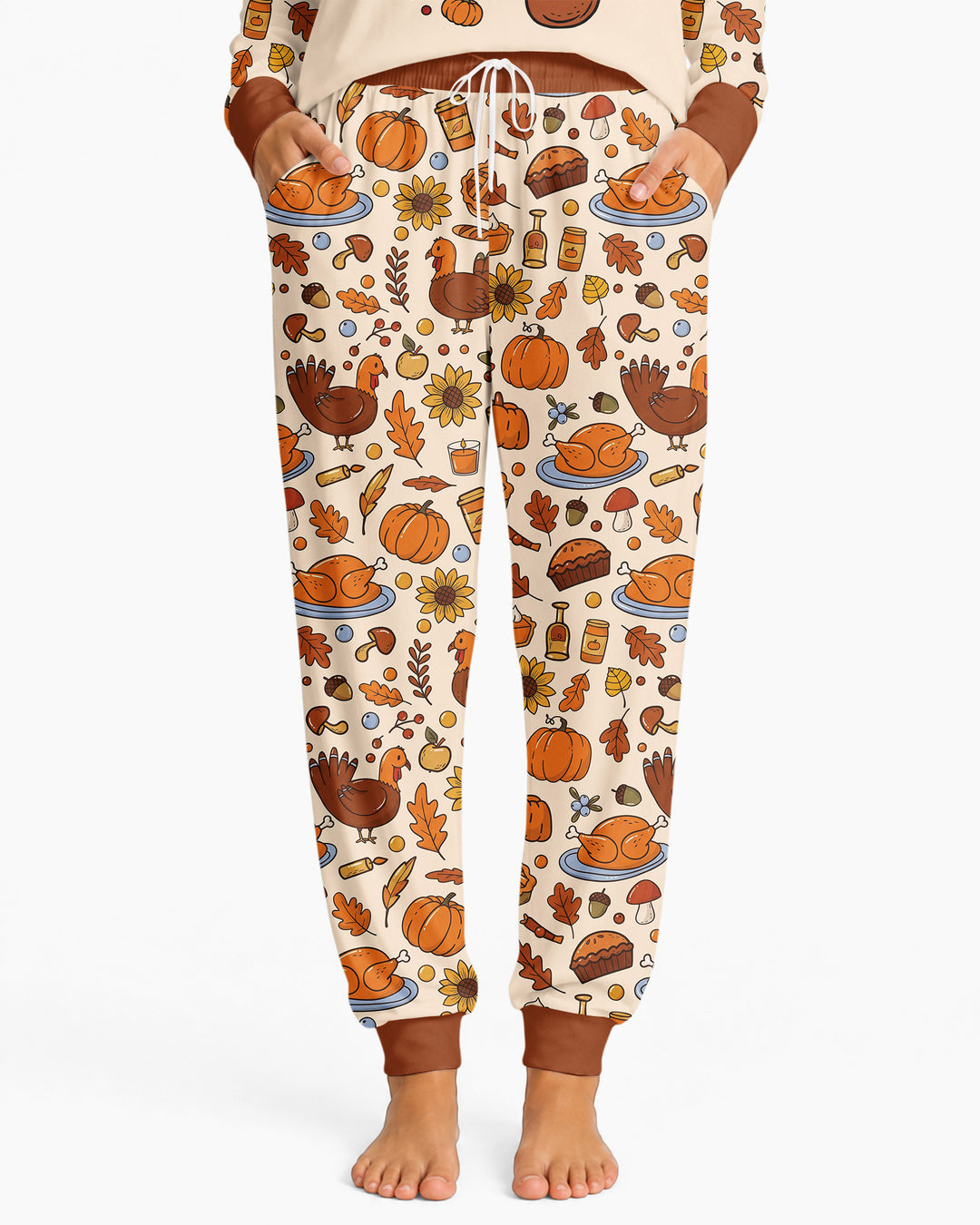 Funny Turkey on Thanksgiving Bamboo Women Pajama Set