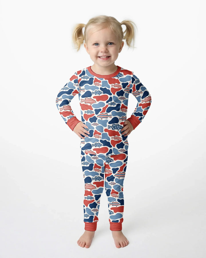 Zweiteiliges Langarm-Pyjama-Set mit Sommerfrüchten