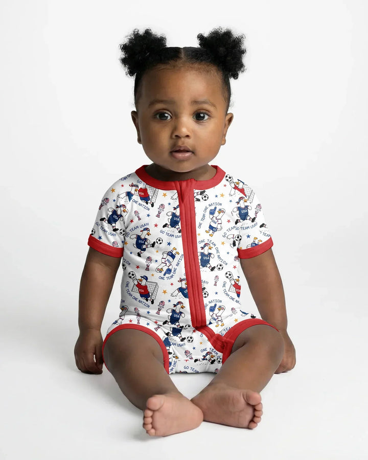 USA Soccer Goose Family Matching Bamboo Shorty Zippy