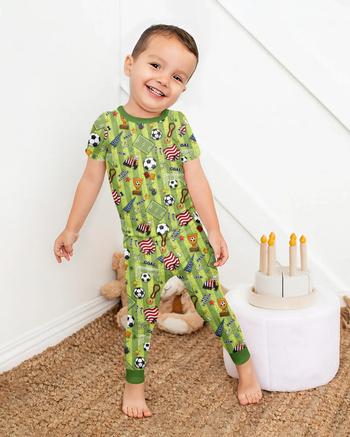 Conjunto de pijama de dos piezas de manga corta de bambú