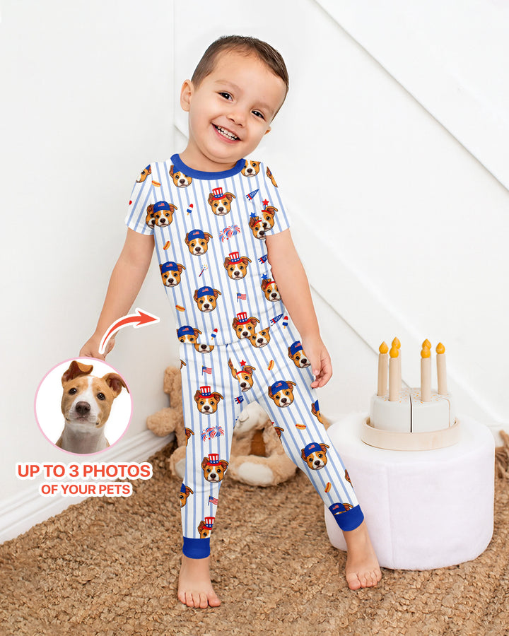 Conjunto de pijama de dos piezas de bambú de manga corta, plantilla personalizada