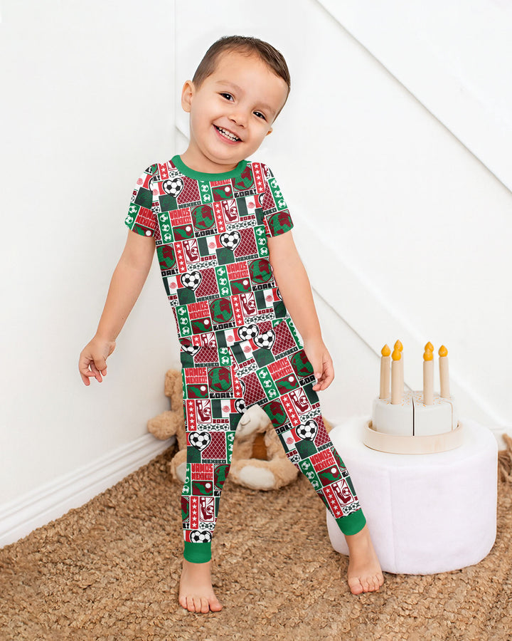 Conjunto de pijama de dos piezas de manga corta de bambú