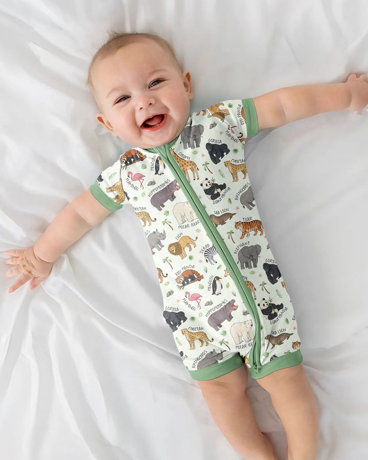 Safari Animals Bamboo Shorty Zippy