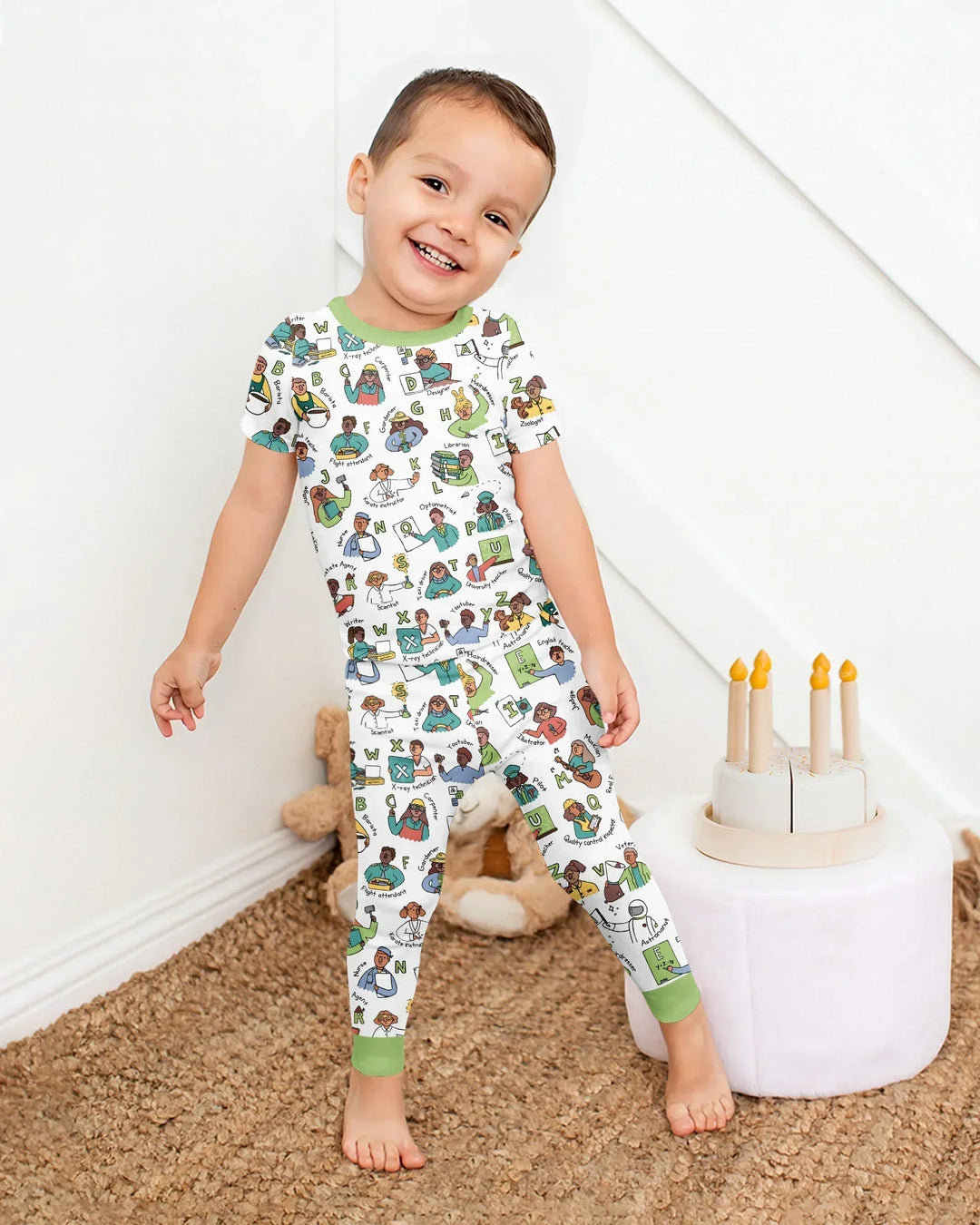 Conjunto de pijama de dos piezas de manga corta de bambú