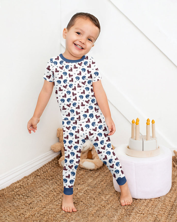 Hockey - Pucks & Gear Bamboo Two Piece Short Sleeve Pajama Set