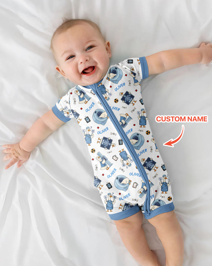 Plantilla PERSONALIZADA de Bambú Pijama Corto con Cremallera