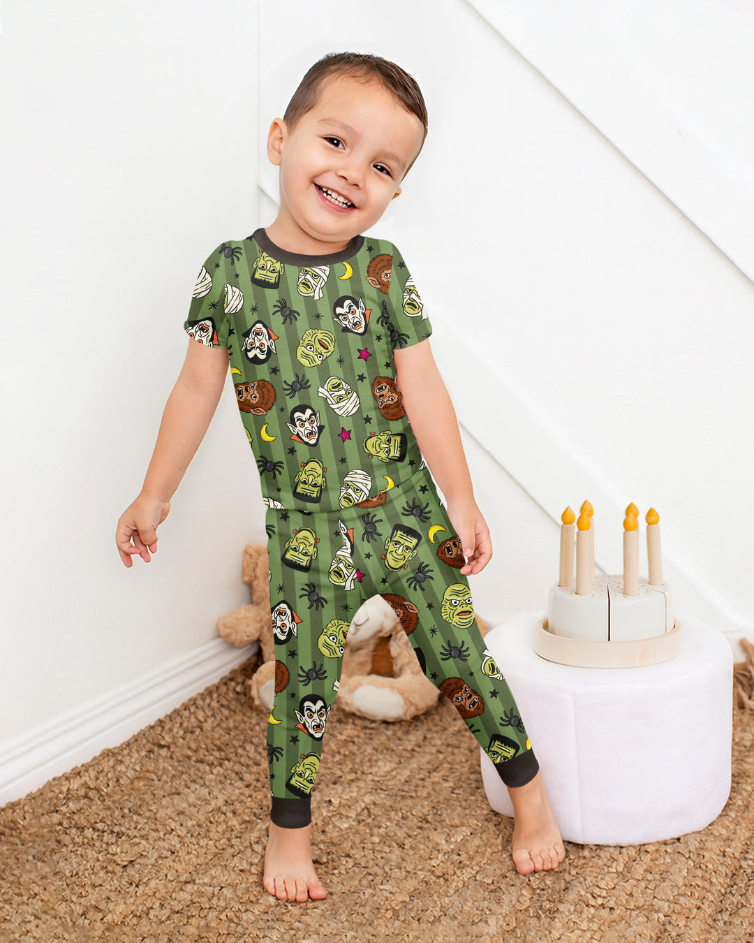 Conjunto de pijama de dos piezas de manga corta de bambú