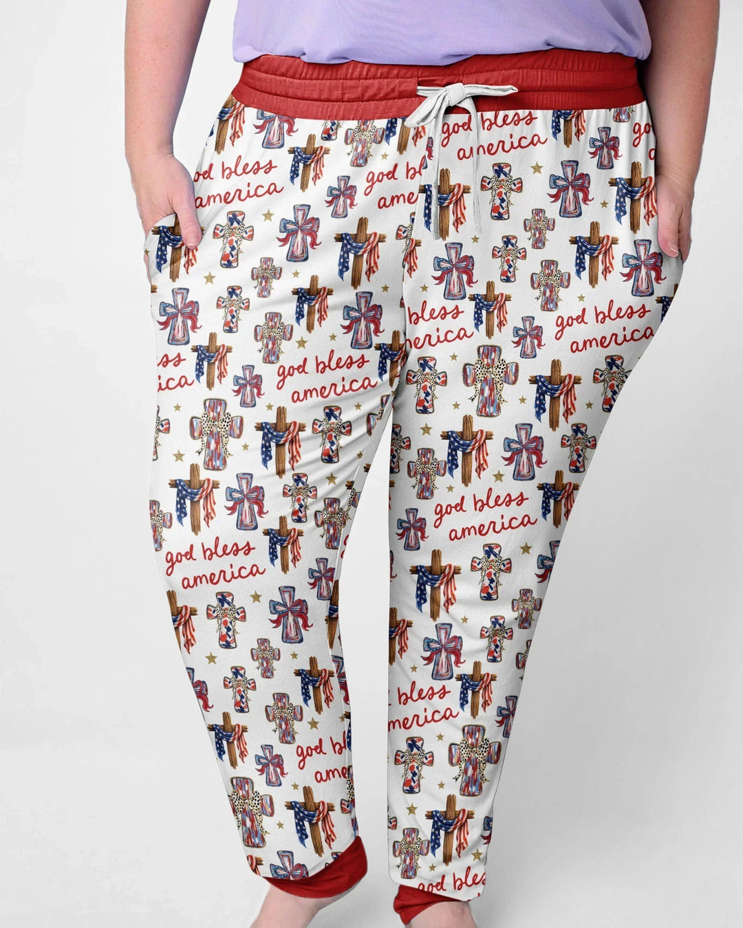 God Bless America Family Matching Bamboo Women Pajama Set