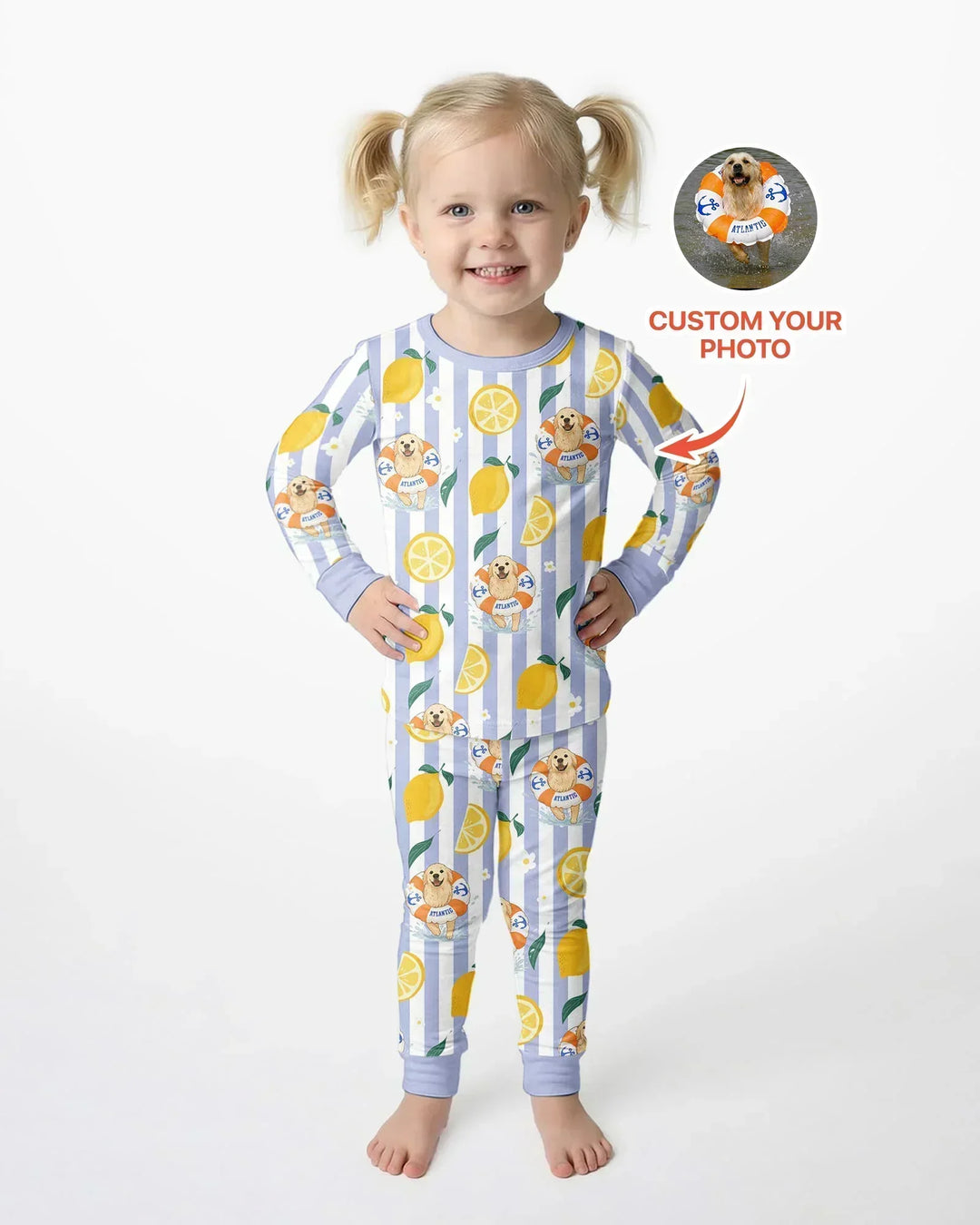 Zweiteiliges Langarm-Pyjama-Set mit Sommerfrüchten