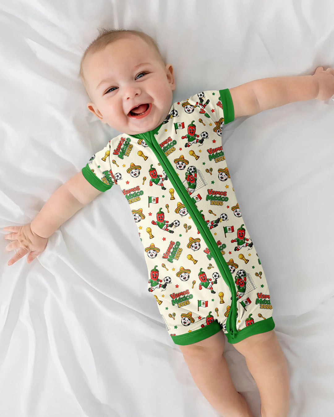 Cartoon World Soccer Vamos Mexico Family Matching Bamboo Shorty Zippy