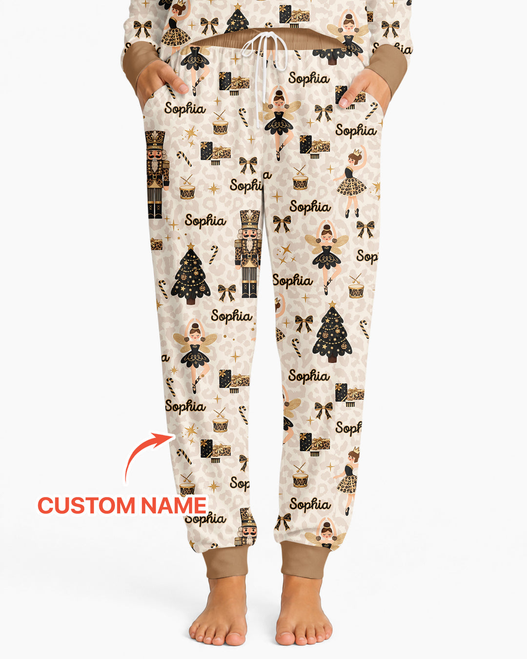Custom Name Leopard Nutcracker Era Bamboo Women Pajama Set