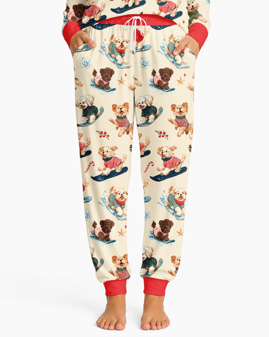 Snowboarding Dogs Bamboo Women Pajama Set