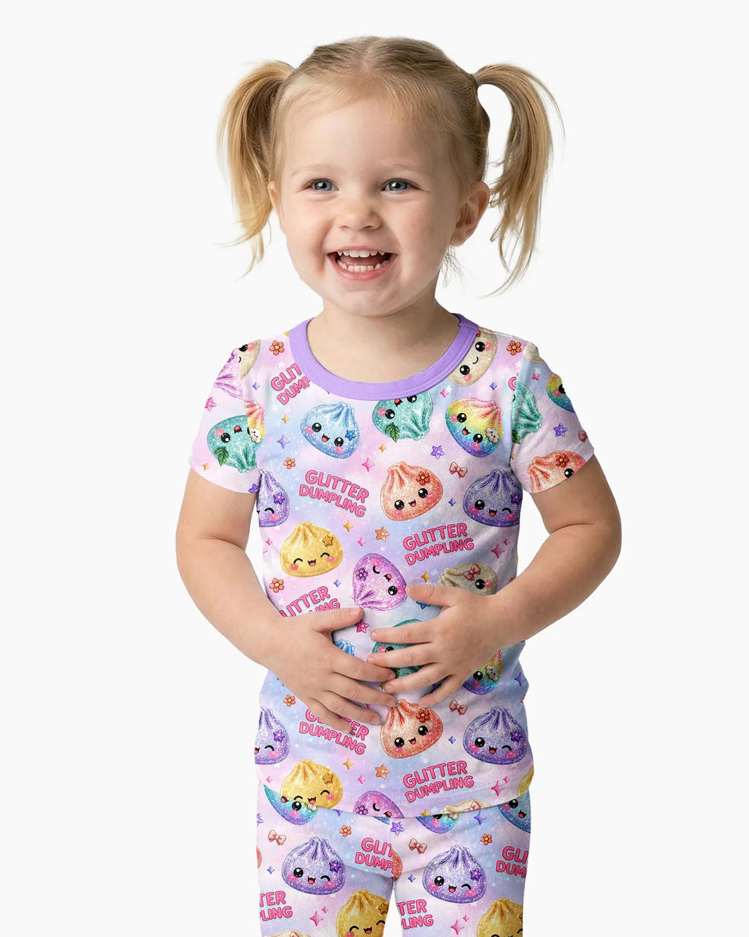 Glitter Dumpling Bamboo Two Piece Short Sleeve Pajama Set