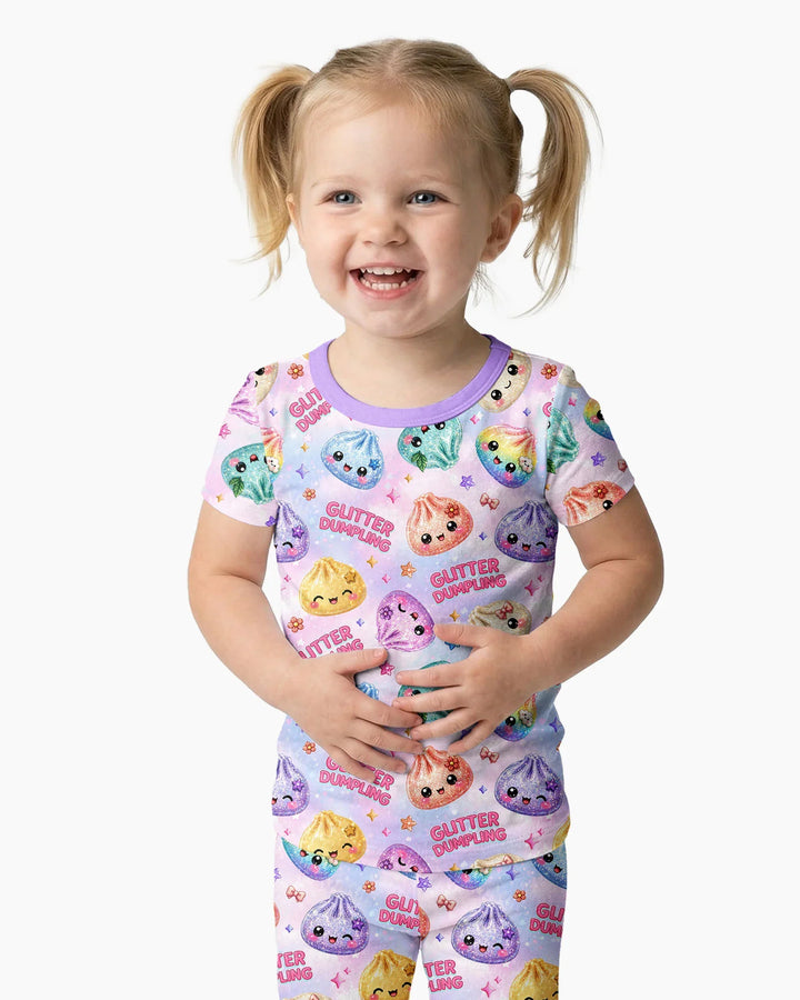 Glitter Dumpling Bamboo Two Piece Short Sleeve Pajama Set