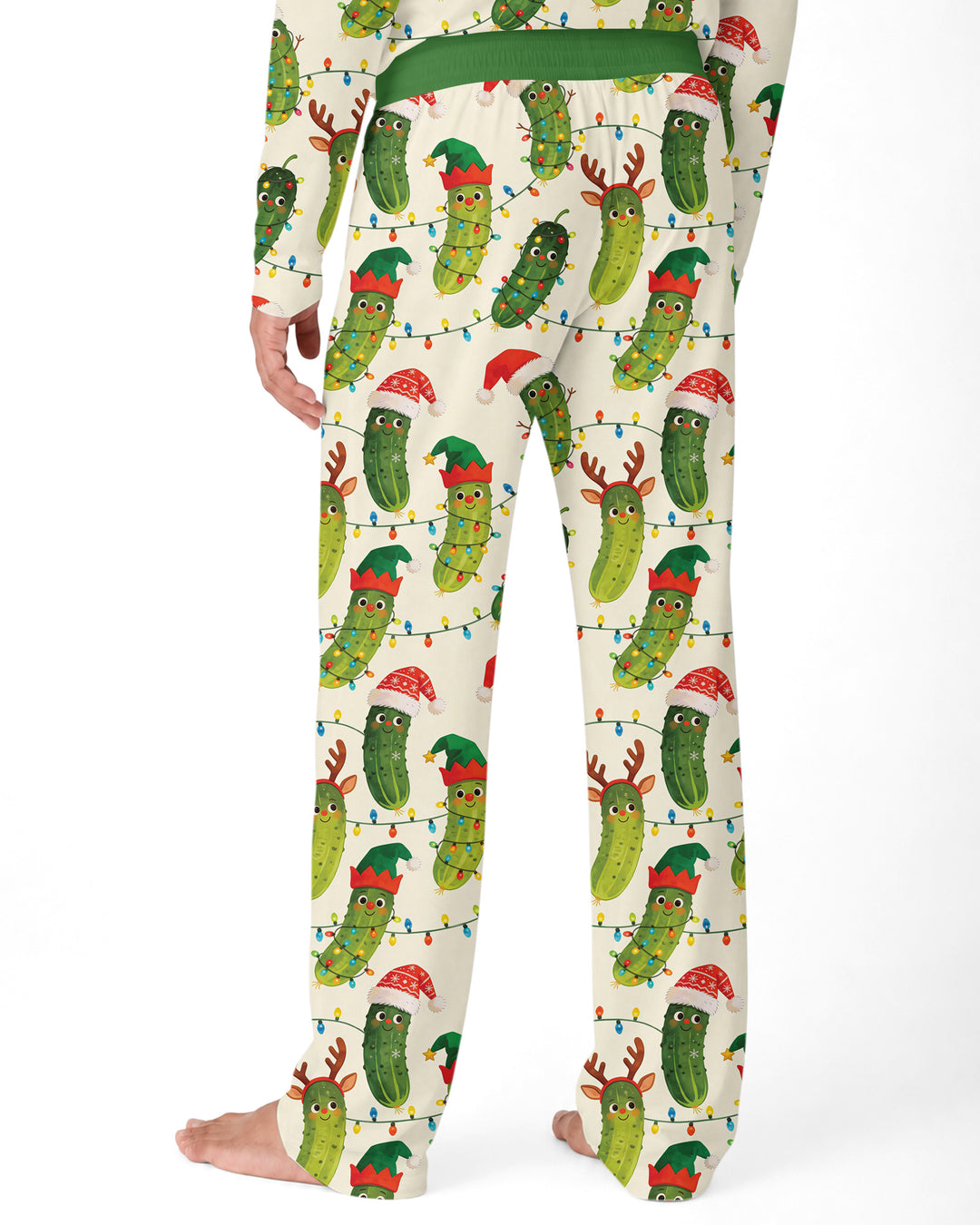 Cheerful Christmas Pickle Bamboo Men's Pajama Set