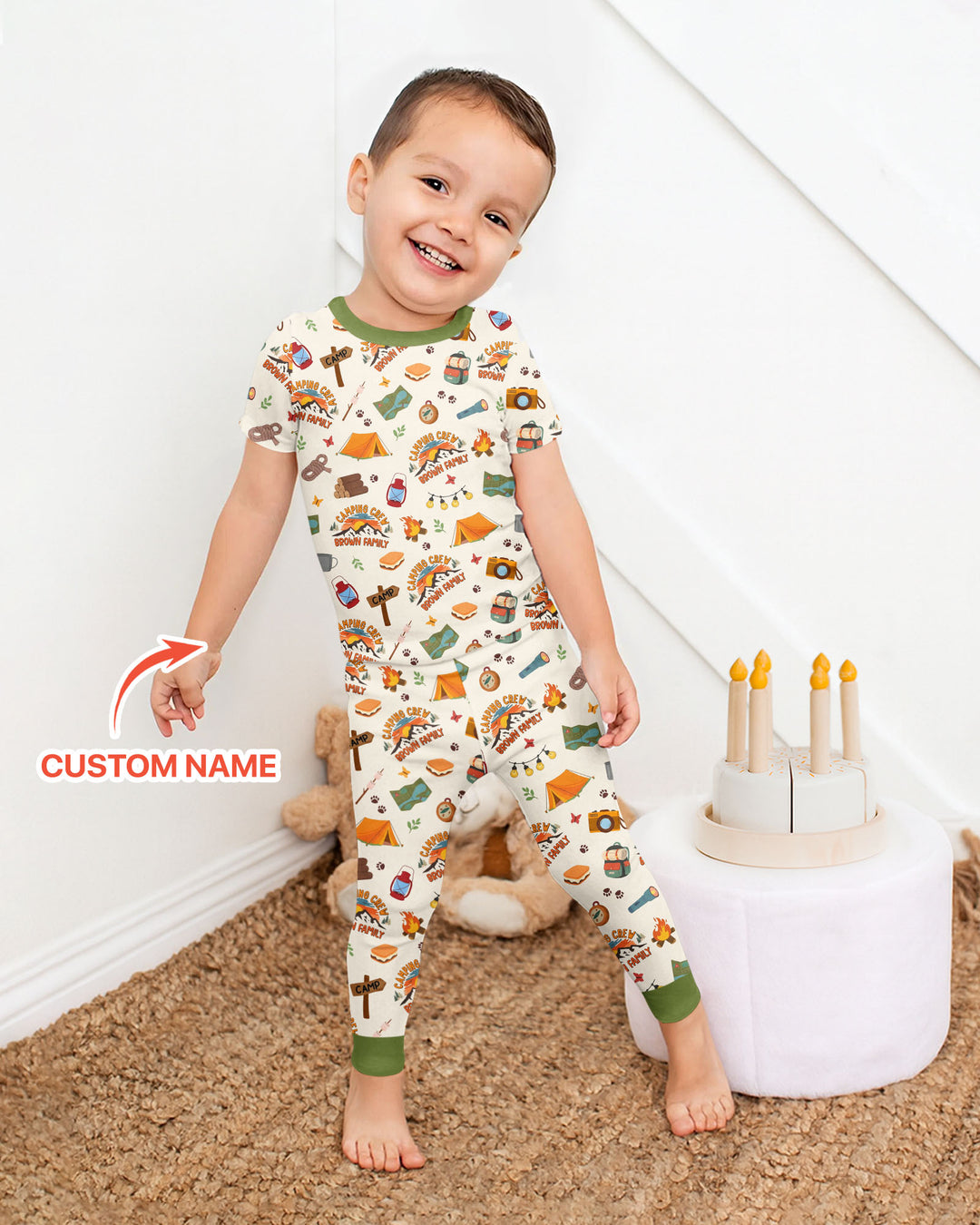 Zweiteiliges, kurzärmliges Pyjama-Set mit Marienkäfern