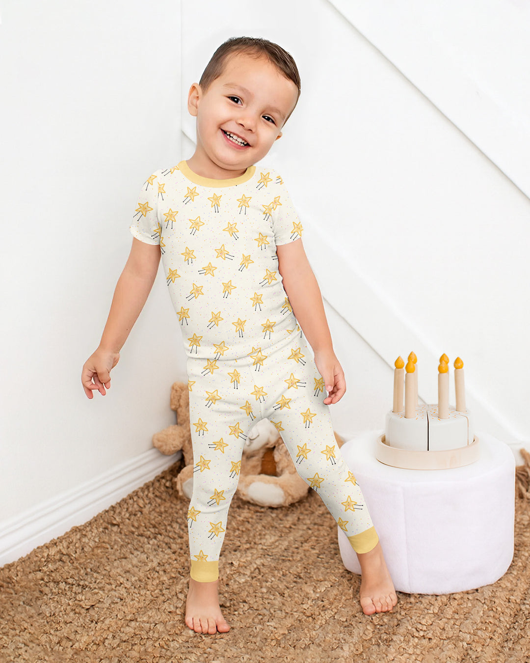 Zweiteiliges, kurzärmliges Pyjama-Set mit Marienkäfern
