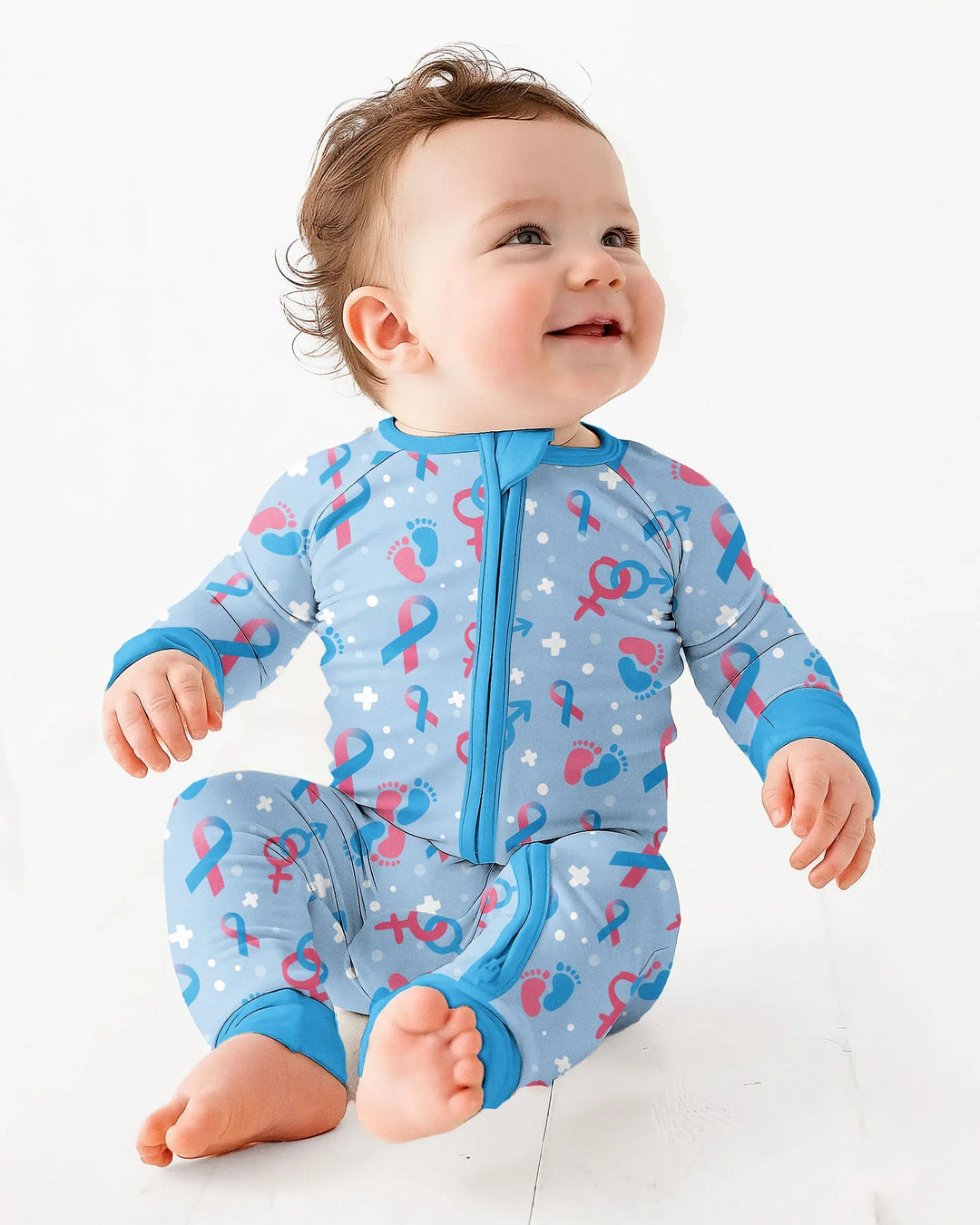 Infertility Awareness Blue and Pink Bamboo Convertible Zippy