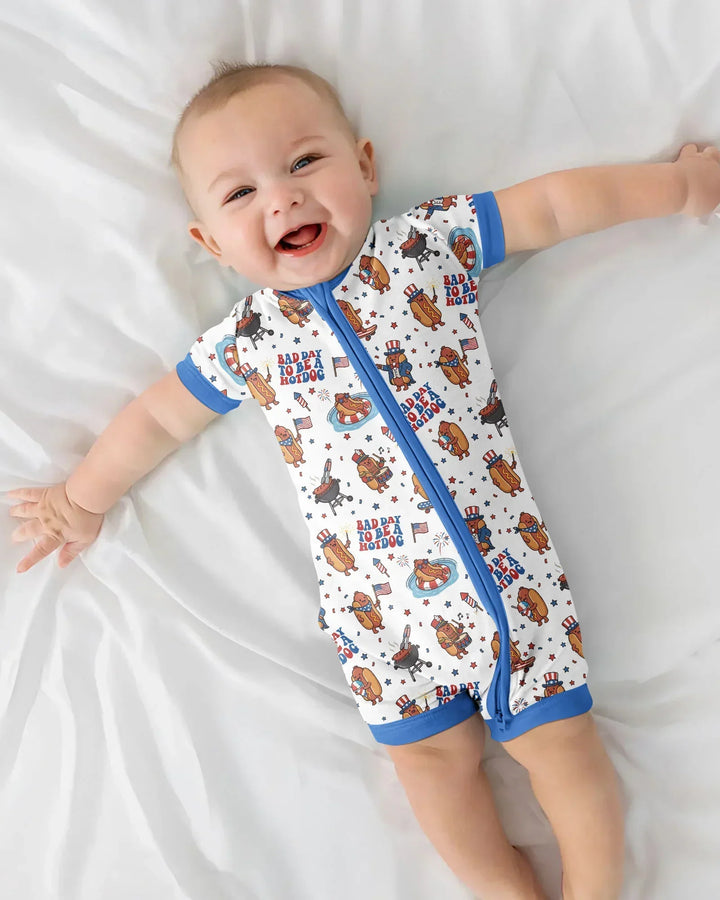 Hot Dog Patriotic Bamboo Shorty Zippy