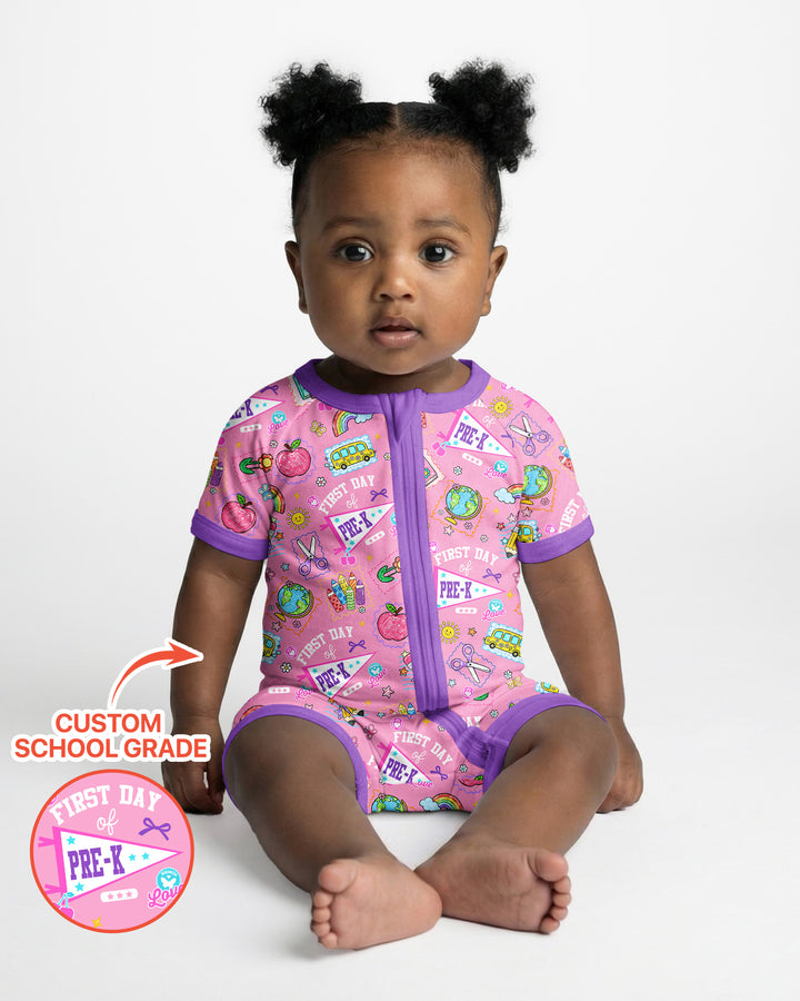 Plantilla PERSONALIZADA de Bambú Pijama Corto con Cremallera
