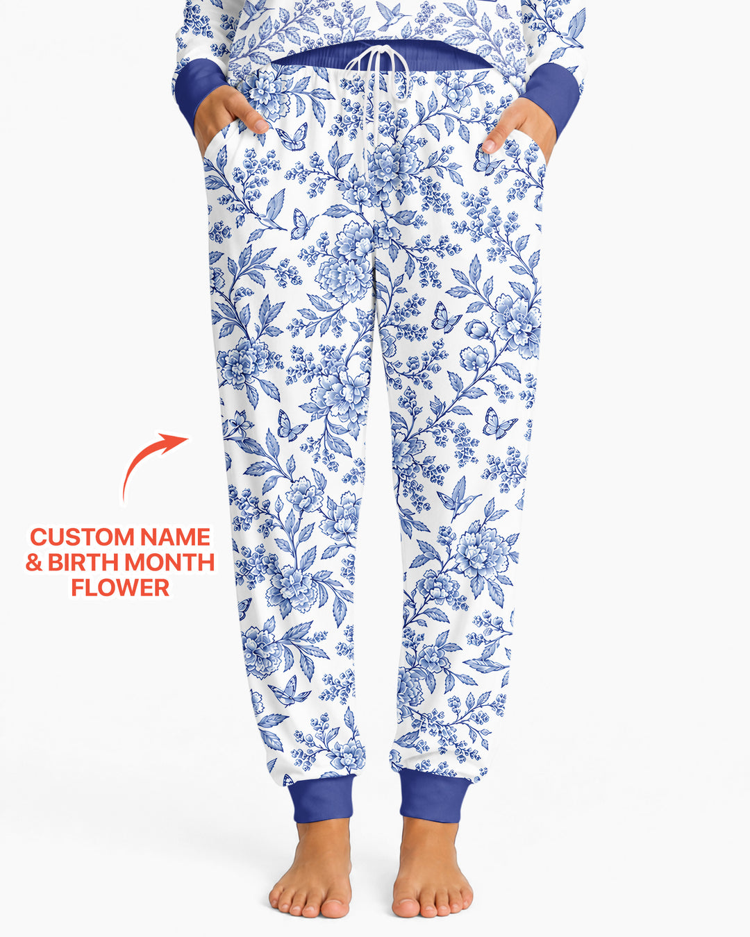 God Says I Am Letter In Bible Birth Flower Toile De Jouy  Bamboo Women Pajama Set