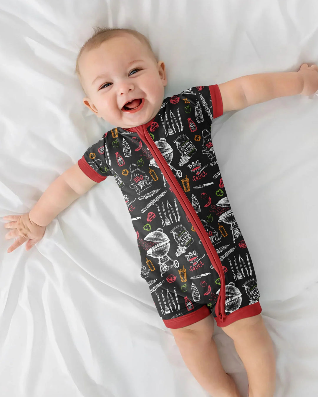 Backyard BBQ Party Family Matching Bamboo Shorty Zippy