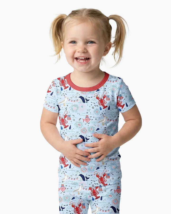 Zweiteiliges, kurzärmliges Pyjama-Set mit Marienkäfern