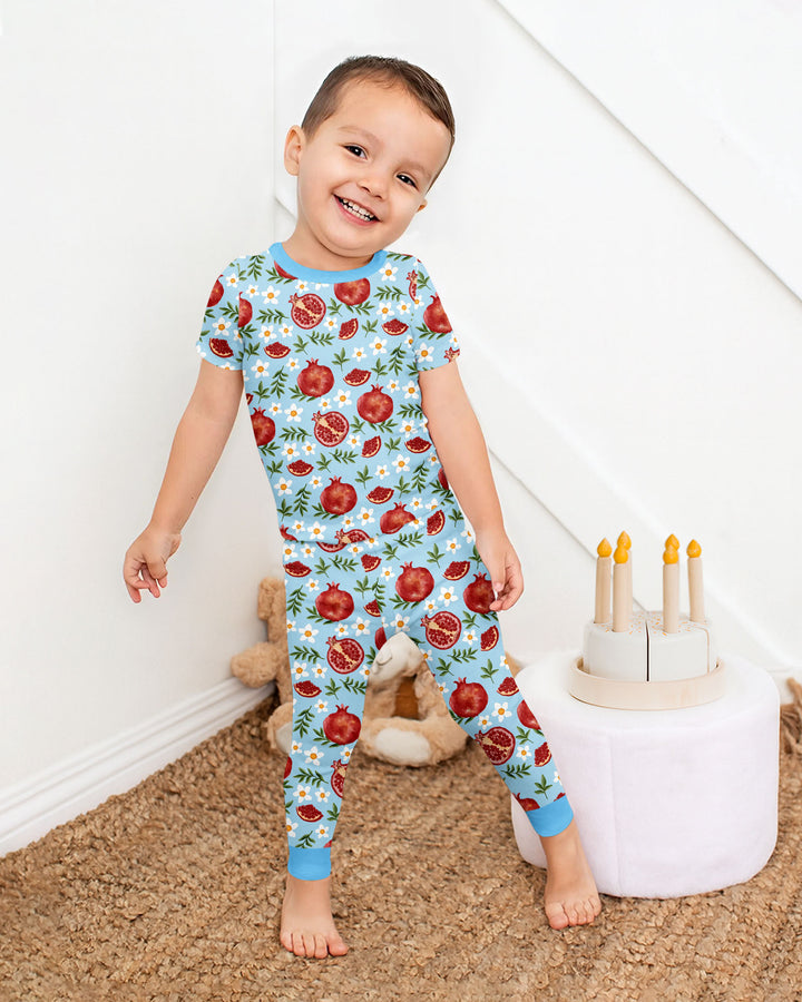 Pomegranate Garden Joy Family Matching Bamboo Two Piece Short Sleeve Pajama Set