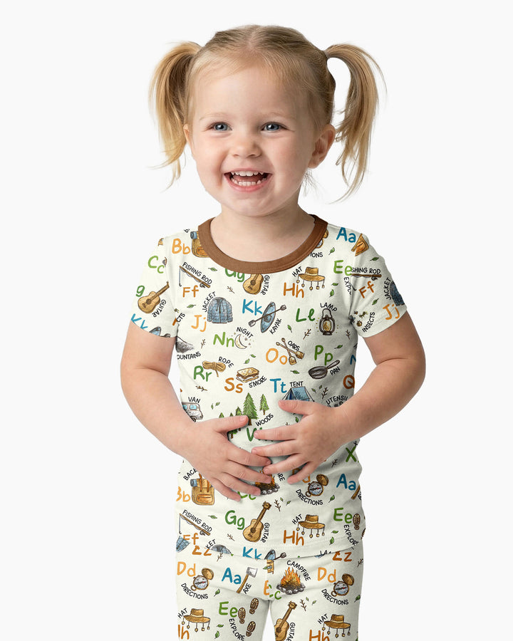 Conjunto de pijama de dos piezas de manga corta de bambú