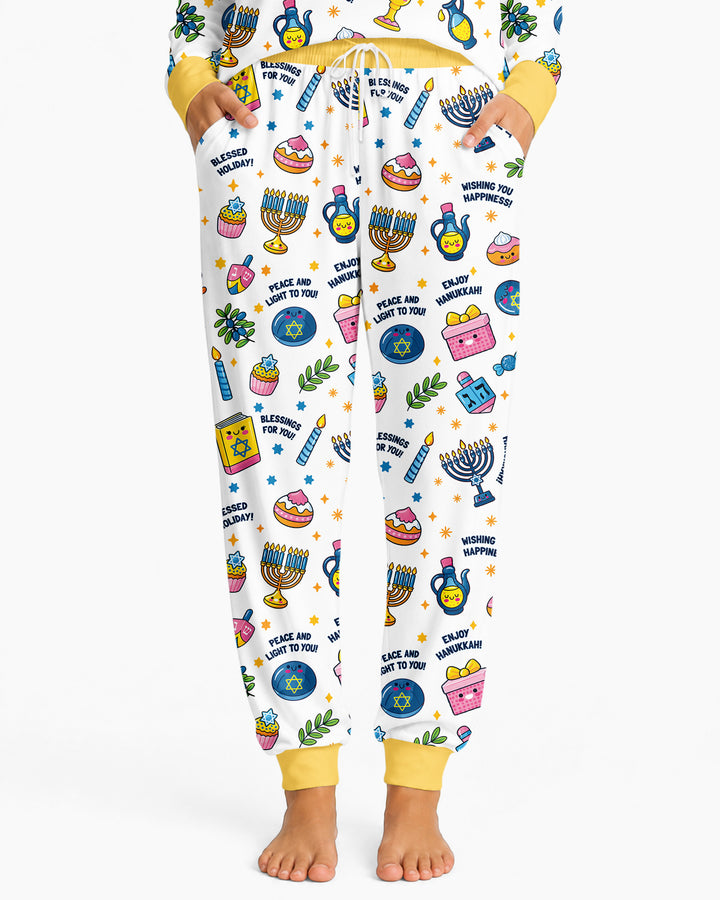 Kawaii Menorah Holiday Bamboo Women Pajama Set